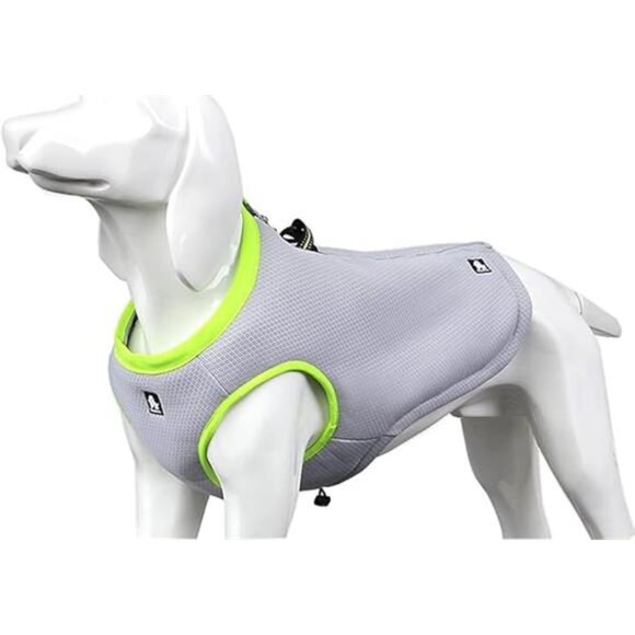 Dog Cooling Vest Harness Cooler Jacket Grey Green Medium - Picture 7 of 7